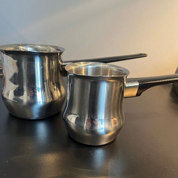 Set of 2 Stainless Steel Mini Pans - 1+ & 2+ Cups - Picture 1 of 7